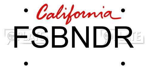 FSBNDR California License Plate