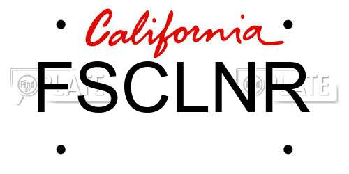 FSCLNR California License Plate