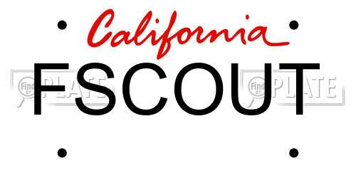 FSCOUT California License Plate