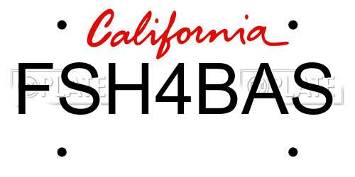 FSH4BAS California License Plate