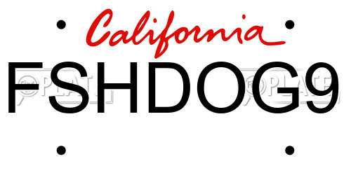 FSHDOG9 California License Plate