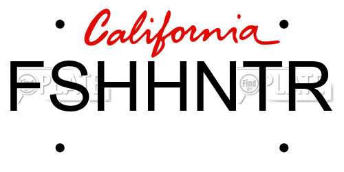 FSHHNTR California License Plate