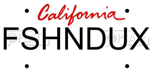 FSHNDUX California License Plate