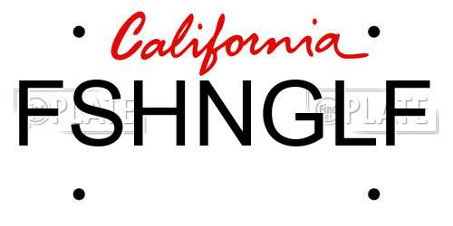 FSHNGLF California License Plate