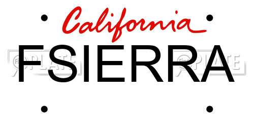 FSIERRA California License Plate