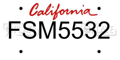 FSM5532 California License Plate