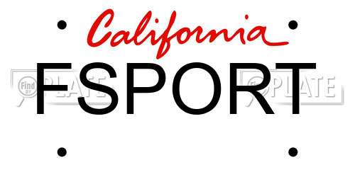 FSPORT California License Plate