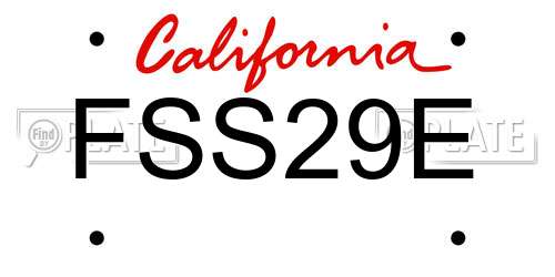 FSS29E California License Plate
