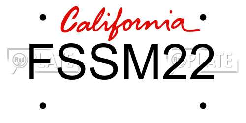 FSSM22 California License Plate