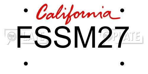 FSSM27 California License Plate