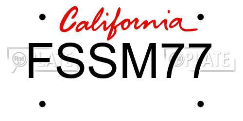 FSSM77 California License Plate
