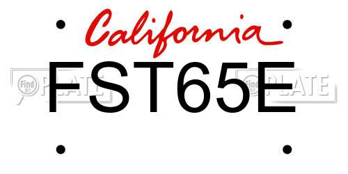 FST65E California License Plate