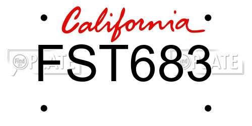 FST683 California License Plate