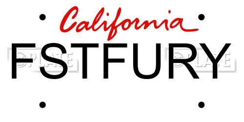 FSTFURY California License Plate