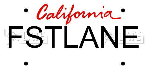 FSTLANE California License Plate