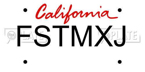 FSTMXJ California License Plate