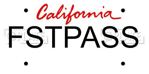 FSTPASS California License Plate