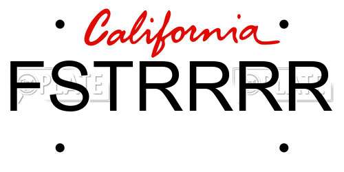 FSTRRRR California License Plate