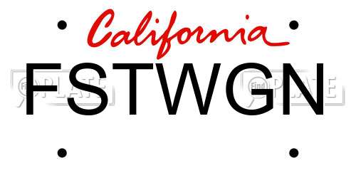 FSTWGN California License Plate