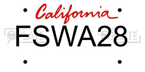 FSWA28 California License Plate