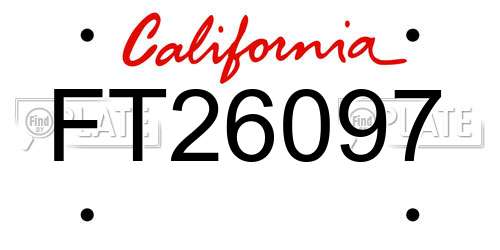 FT26097 California License Plate