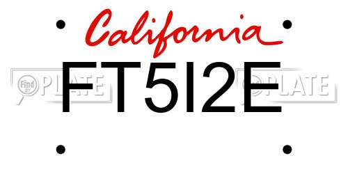 FT5I2E California License Plate