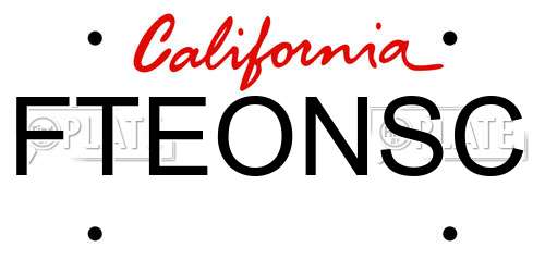 FTEONSC California License Plate