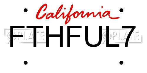 FTHFUL7 California License Plate