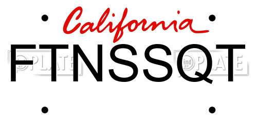 FTNSSQT California License Plate