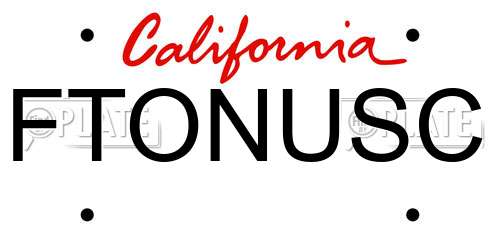 FTONUSC California License Plate