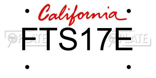 FTS17E California License Plate