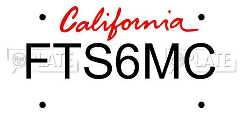 FTS6MC California License Plate