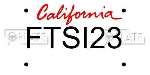 FTSI23 California License Plate
