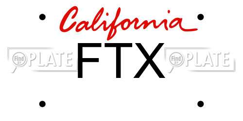 FTX California License Plate
