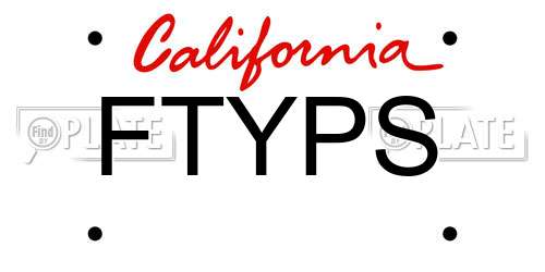 FTYPS California License Plate