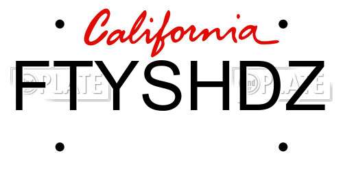 FTYSHDZ California License Plate