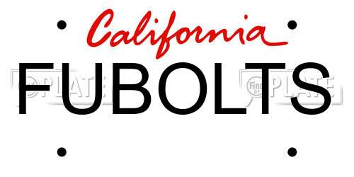 FUBOLTS California License Plate