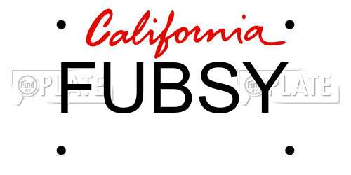 FUBSY California License Plate
