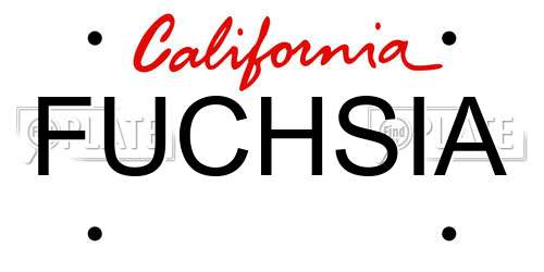 FUCHSIA California License Plate