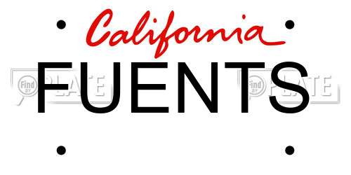 FUENTS California License Plate