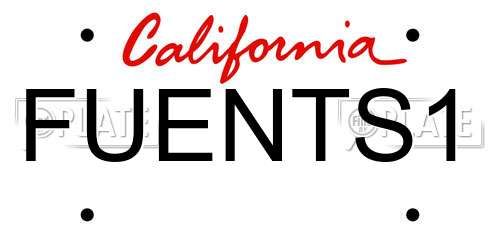 FUENTS1 California License Plate