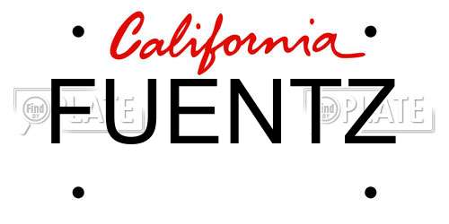 FUENTZ California License Plate