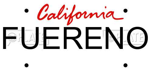 FUERENO California License Plate