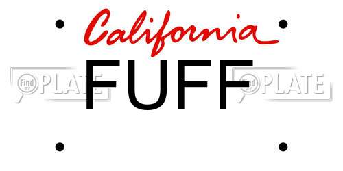 FUFF California License Plate
