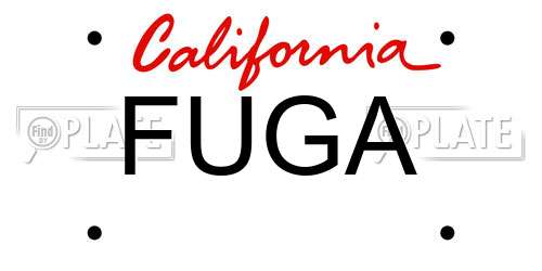 FUGA California License Plate