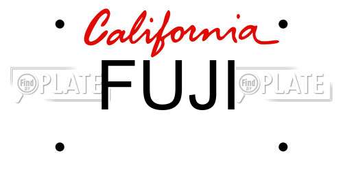 FUJI California License Plate