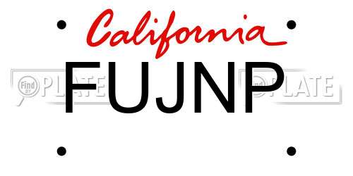 FUJNP California License Plate