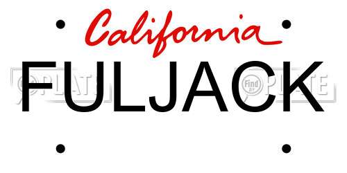FULJACK California License Plate