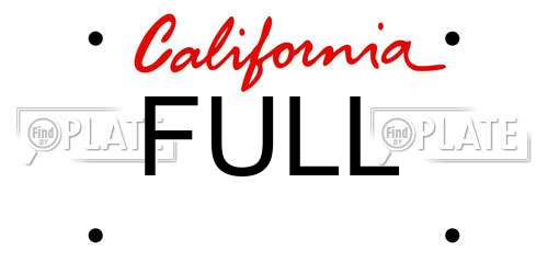 FULL California License Plate