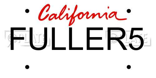 FULLER5 California License Plate